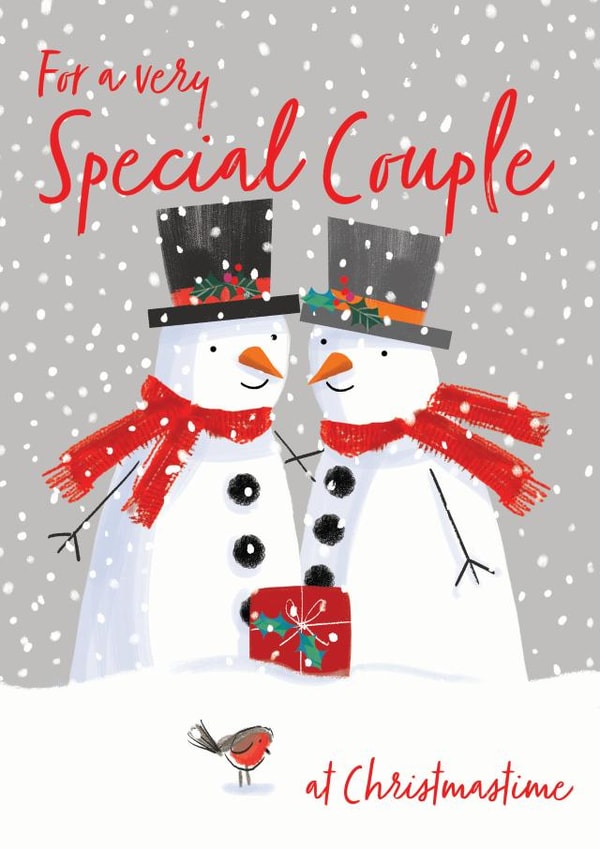 For a very Special Couple Christmas Card - Snowmen together at Christmas created by REBECCA MCCULLOCH