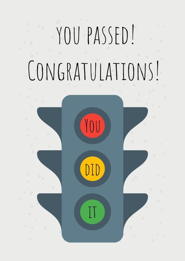 You passed! Congratulations on passing your driving test! created by Custom Card Co Shop
