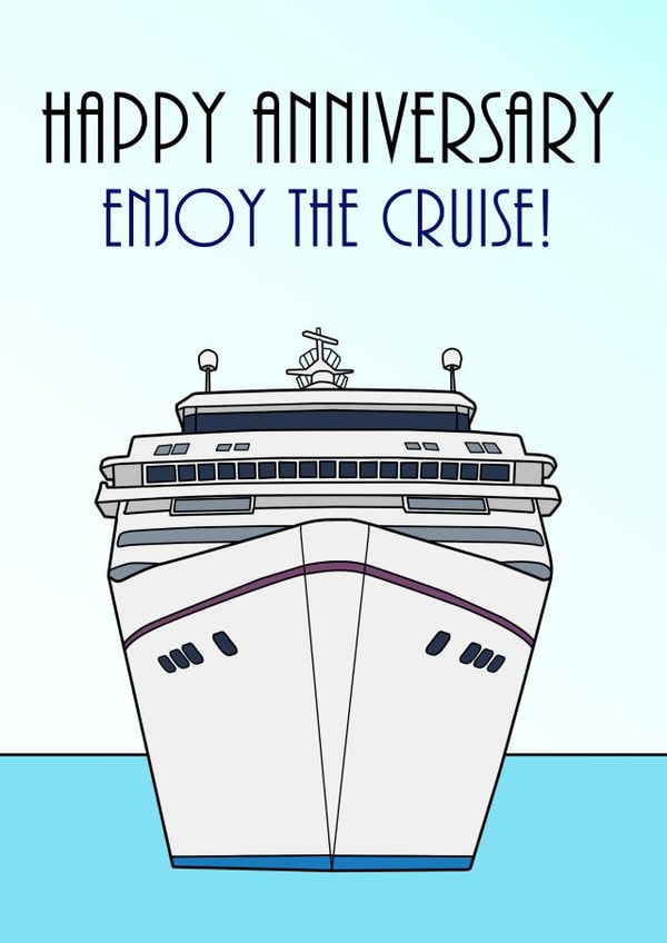 Cruise Ship Holiday Anniversary Card created by Daft as Duck