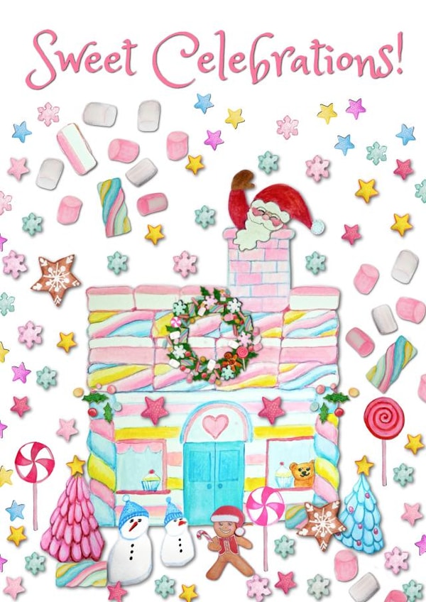 Sweet Christmas Celebrations Gingerbread House with marshmallows created by Magenta Rose Designs