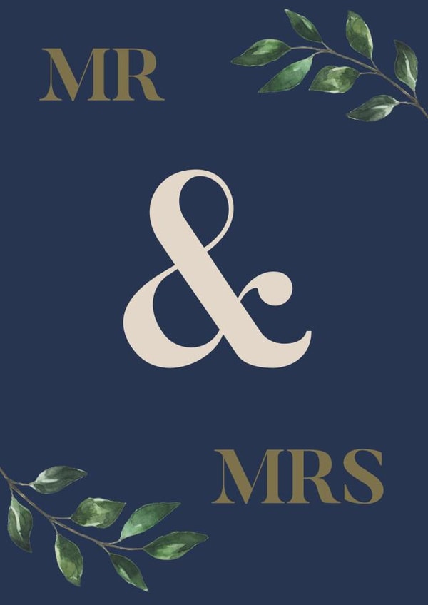 Mr & Mrs Blue Eucalyptus created by Party Piece Designs