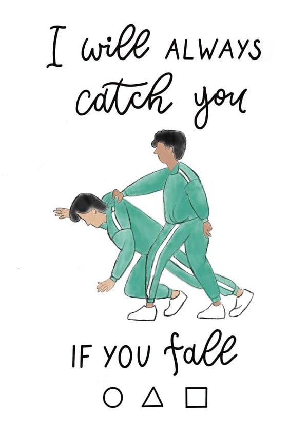 Thinking of you, friendship Squid Game card created by Tracy Ho