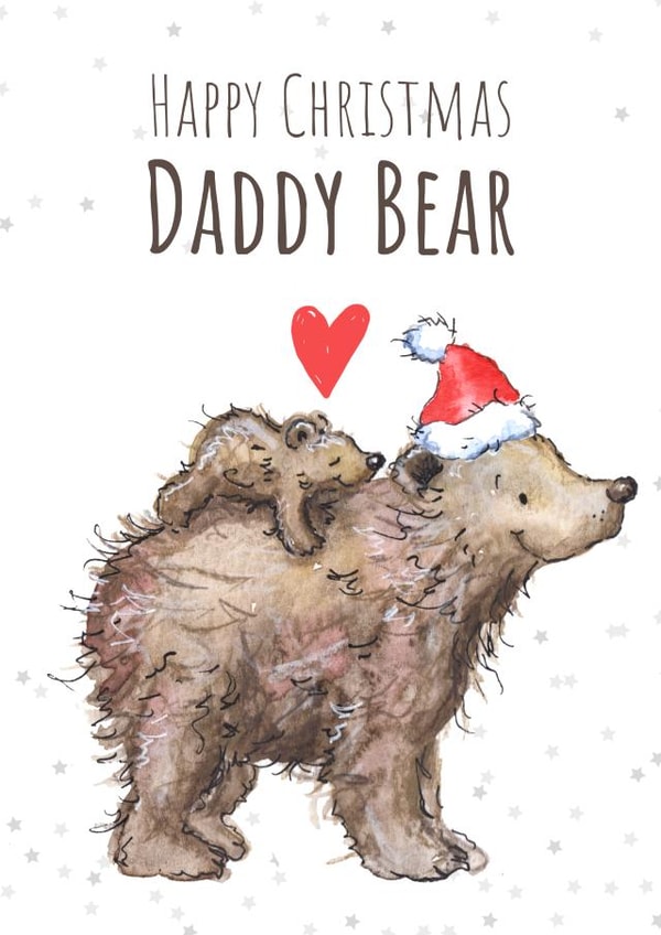 New Daddy - Daddy Bear - Happy Christmas Daddy Bear - Cute - Daddy - From The Kids - Heartfelt - Happy Christmas Card created by Kate Garrett