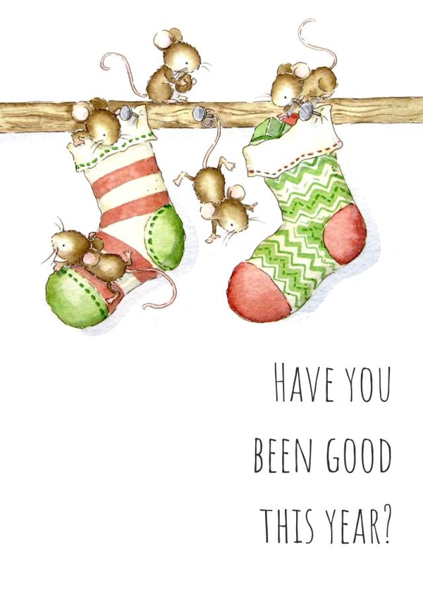 Naughty Christmas mice card created by Kate Garrett