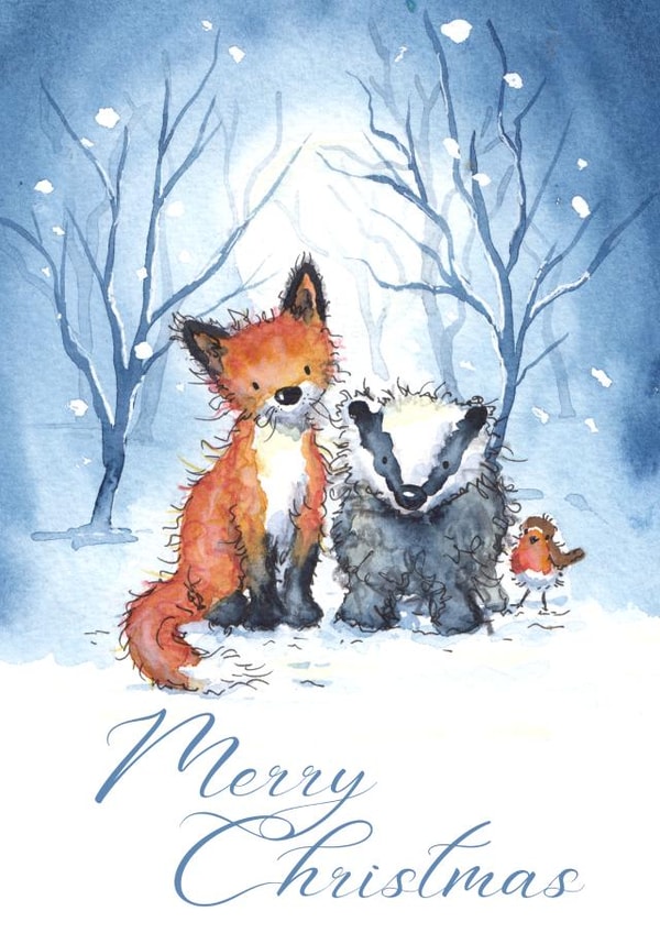 Woodland animals Christmas card created by Kate Garrett
