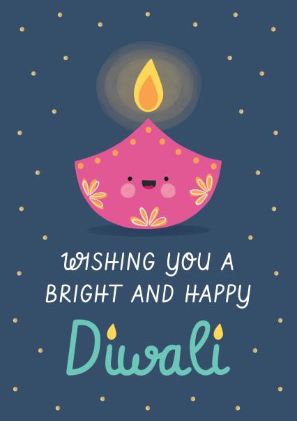 Bright and happy Diwali card card