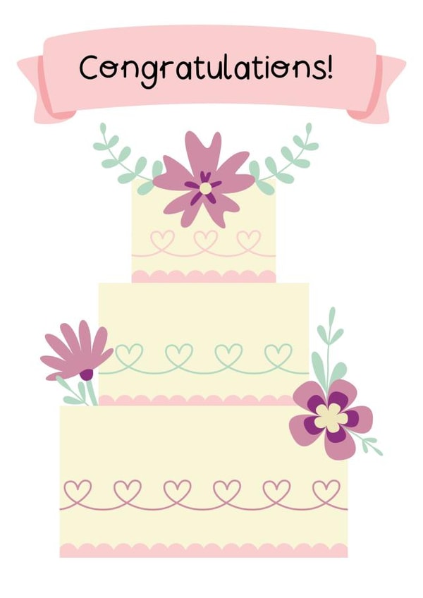 Congratulations - Wedding Cake Illustrated Card created by Helen Bicknell