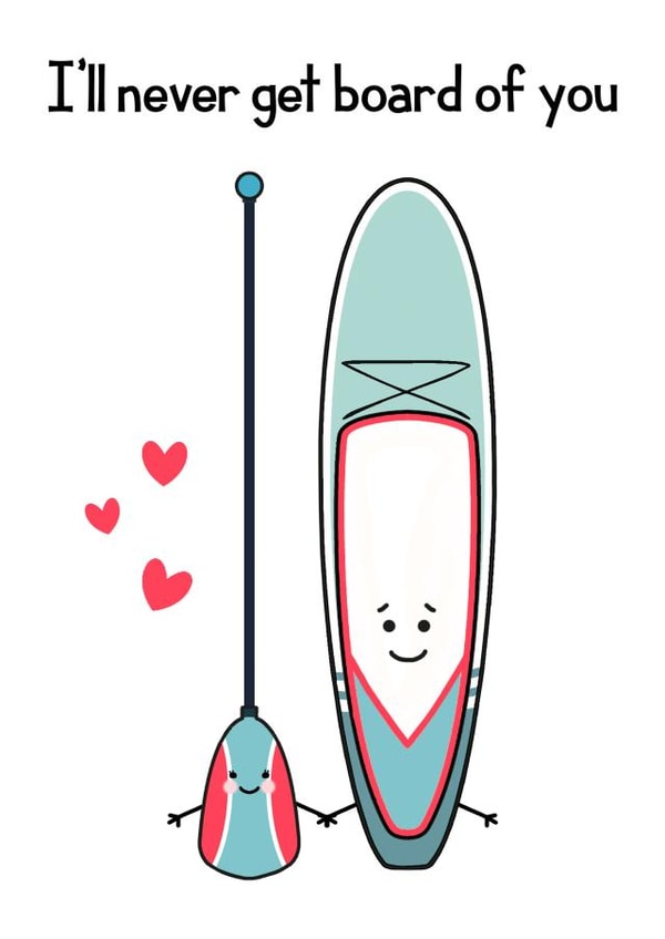 Paddle Board Valentine's Card created by Of Life & Lemons Ltd.