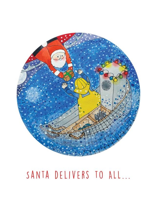 Santa delivers to all - Fisherman created by Mum Chum