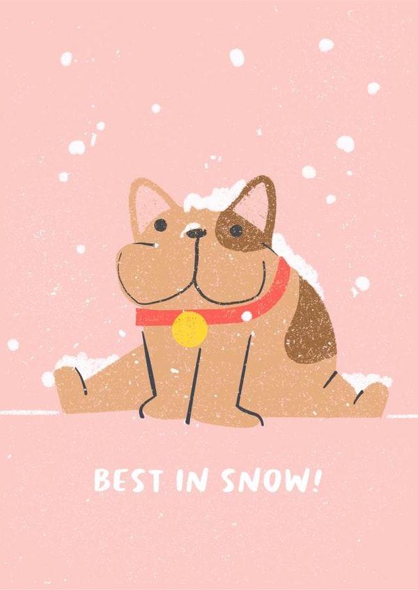 Best in Snow Frenchie Christmas Card created by Inku Goods