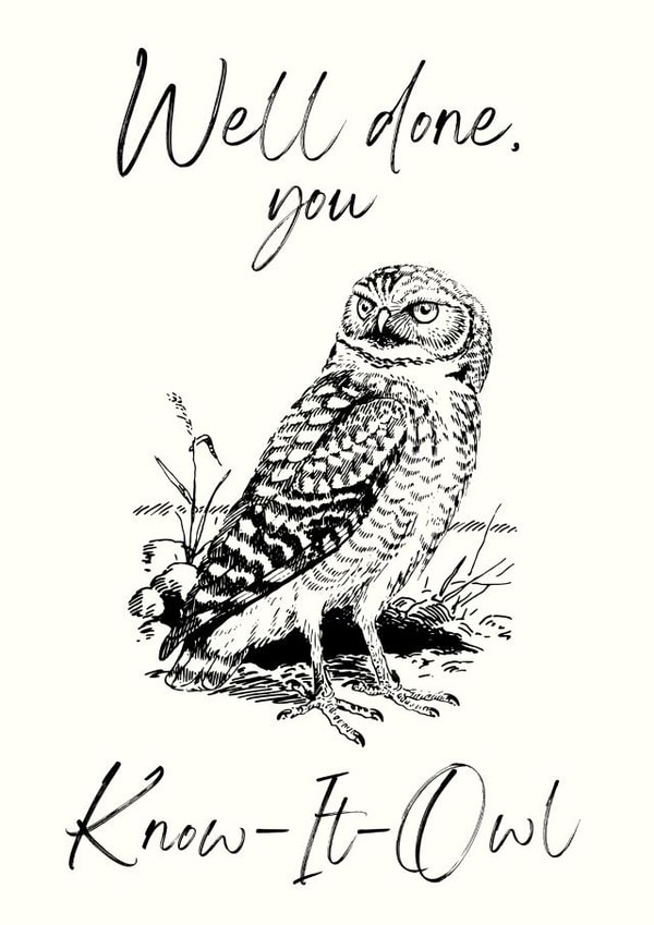 Know-It-Owl Congratulations Card created by Lilac Hailstorm