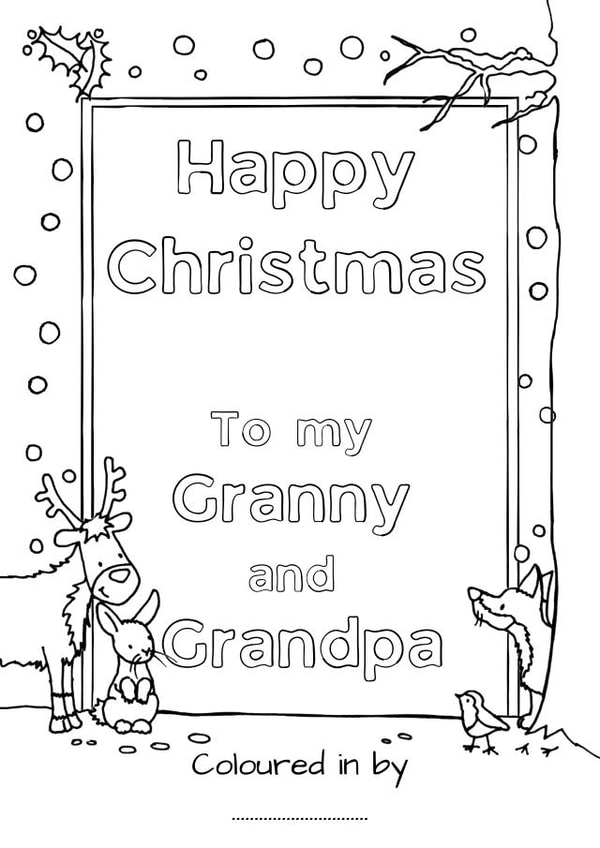 Granny and Grandpa Colour in Christmas card created by Kate Garrett