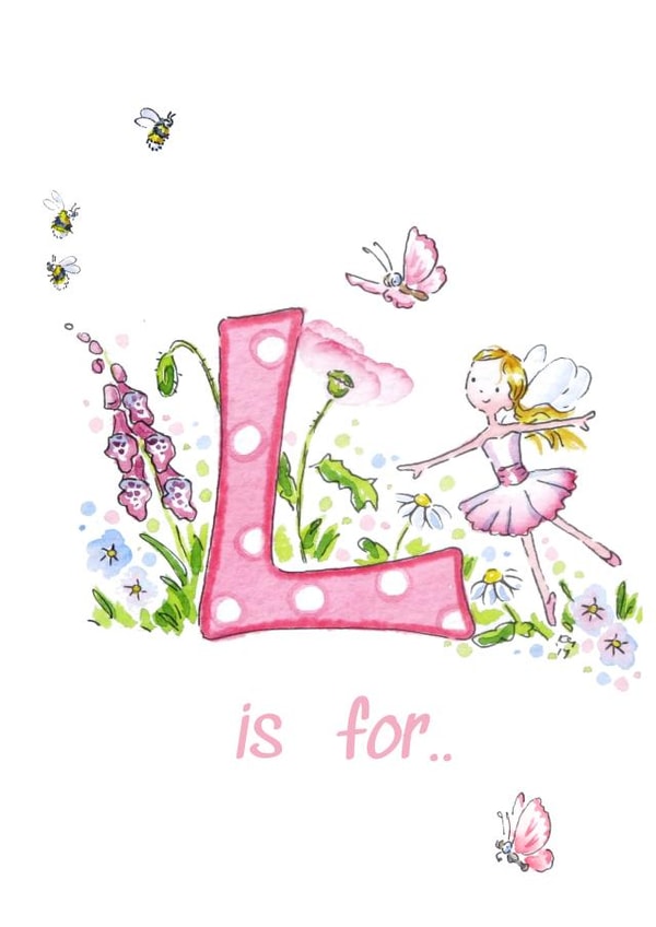 Fairy initial card L created by Kate Garrett