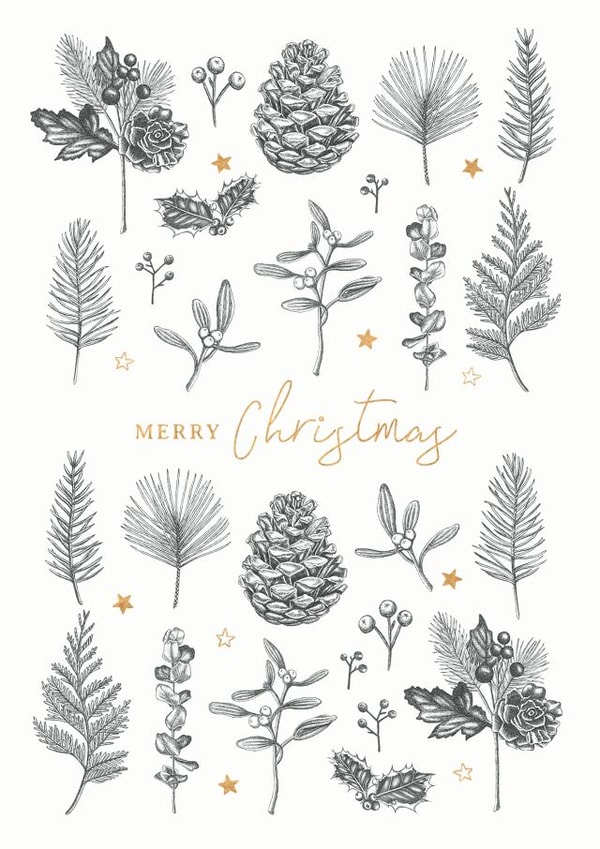 Merry Christmas Winter Foliage Card created by Lucy Francis