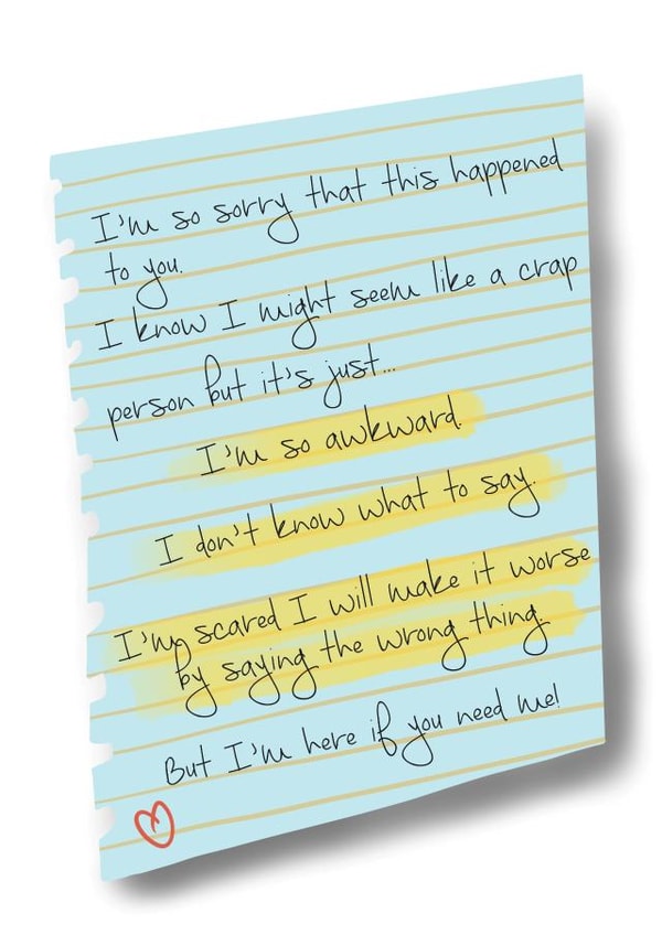 Sympathy, care card created by Heather Mauchline