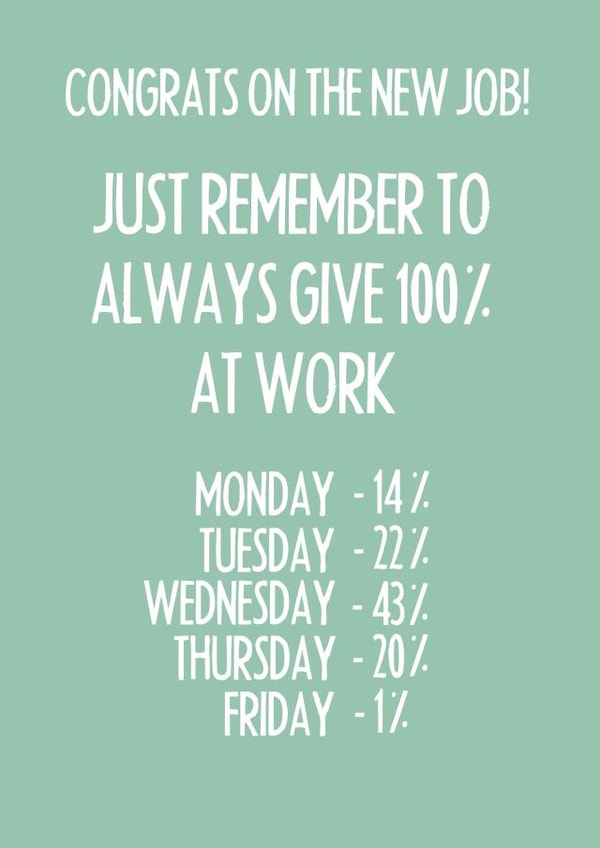 Always give 100% New Job card created by Hey Bungalow Designs