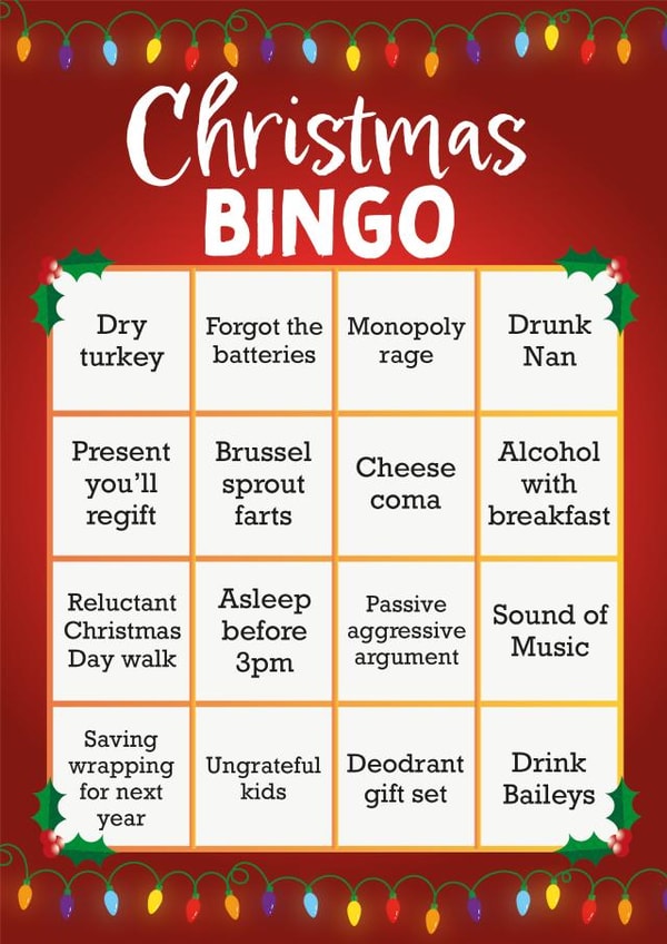 Christmas Bingo Christmas Card created by tat does it cards