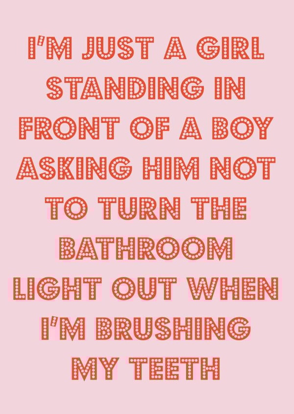 I’m just a girl standing in front of a boy valentines card created by Nicola Jo