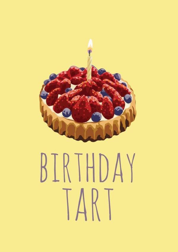 Illustrated Birthday Tart Card created by whimsical AF
