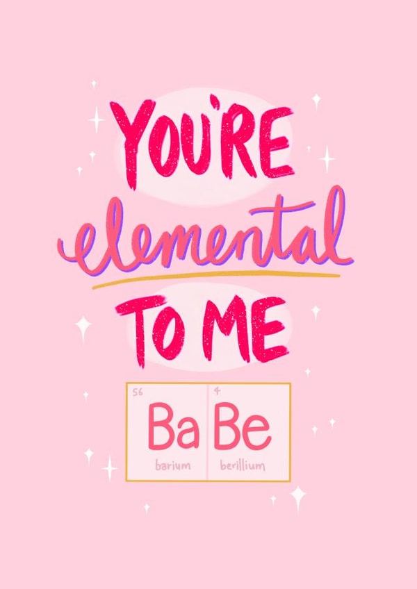 Pretty science periodic table couples friends bff card created by Louise Quokka