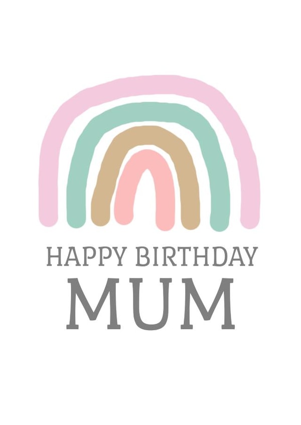 Happy Birthday Mum Card, Colourful, Cute created by DoodleCo