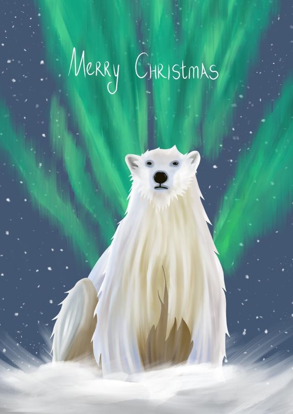 Polar Bear Christmas Card created by Peach Paints