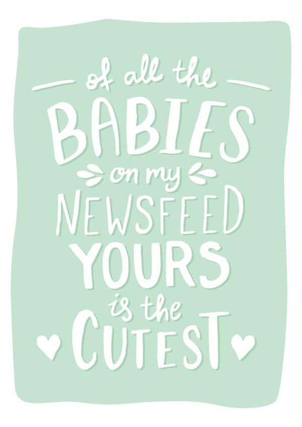 Cutest New Baby Card Funny created by Kit Cronk Studio