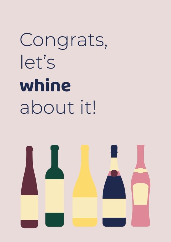 Congratulation wine funny card created by Printables Passions