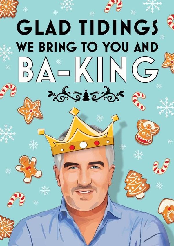 Funny Great British Bake Off Christmas Card - Paul Hollywood created by Mrs Best Paper Co.