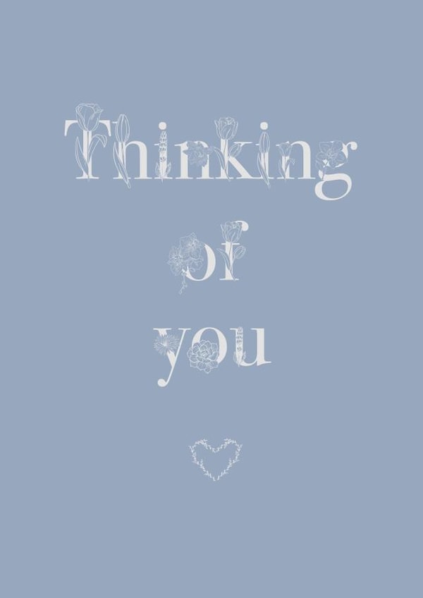 Foral thinking of you card created by Sasha Elle Digital Art