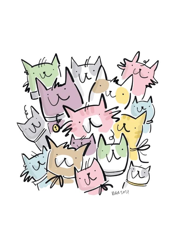 A Clowder of Cats! created by Elizabeth Anderson Art