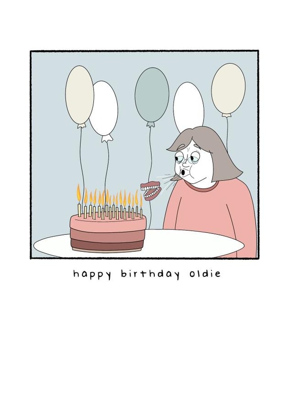 Blowing out candles birthday card 1001 created by Hey Bungalow Designs