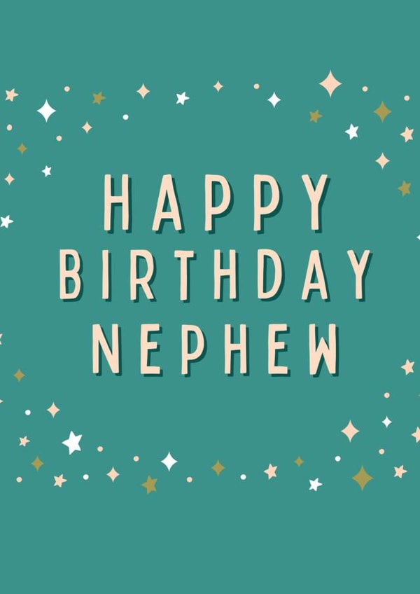 Classic Birthday Card - For Nephew - Typography created by ERC Design