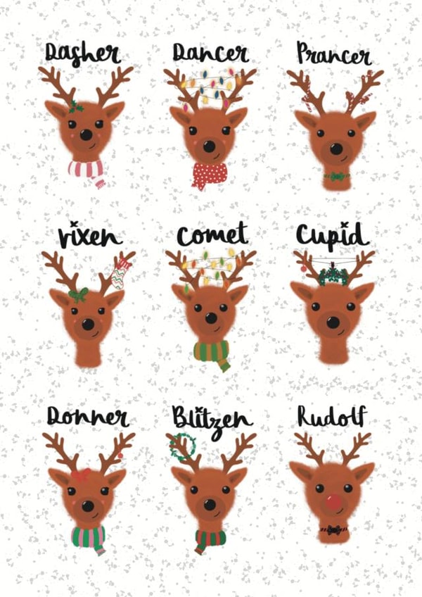 Santa`s Reindeer Christmas card created by Triple Kiss Designs