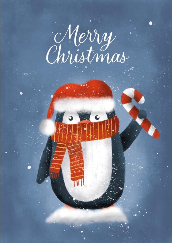 Cute Penguin Christmas Card created by AJ Creations