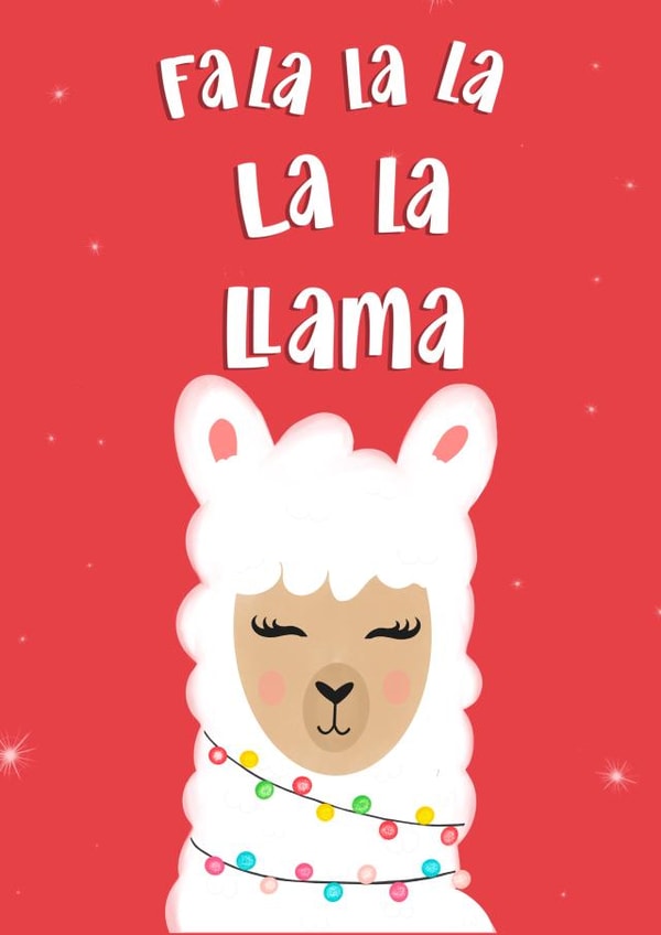 Christmas Festive Llama Card created by Coffee Cup Studio