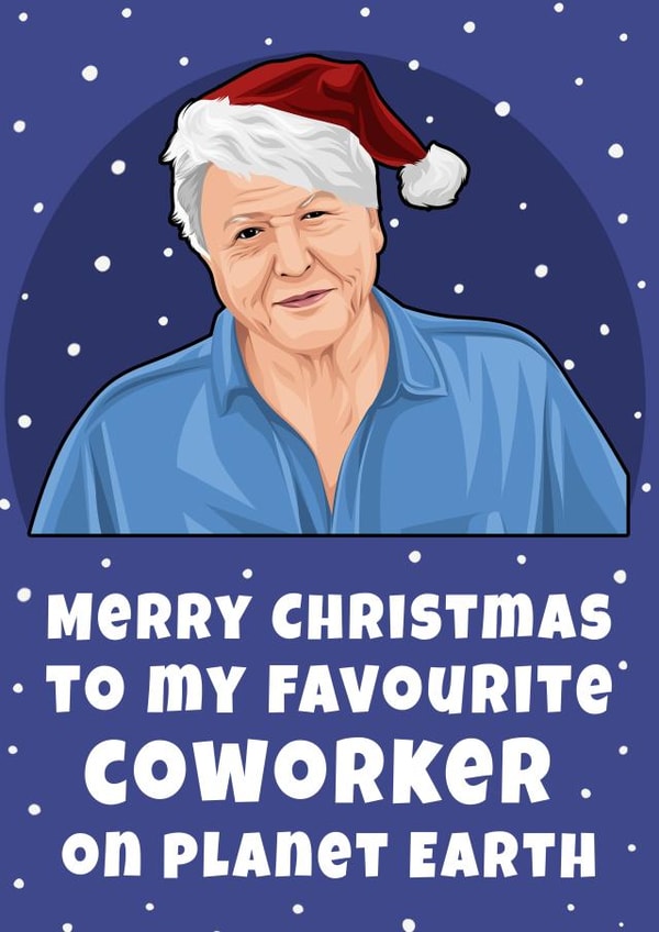 David Attenborough Inspired Coworker Secret Santa Christmas Card created by Hint of Sarcasm
