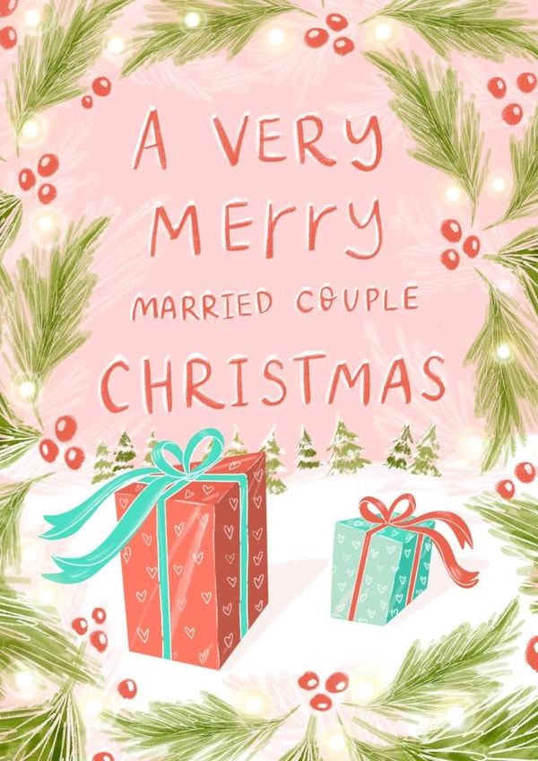 Newly married couple Christmas card  created by Envy Row
