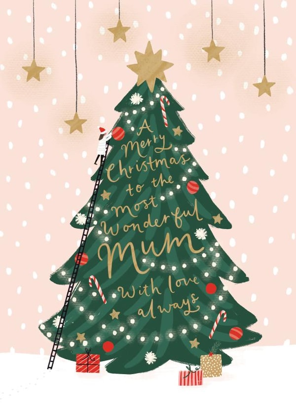 Most Wonderful Mum - Mum - Traditional - Christmas Tree - Merry Christmas Card created by Helen Mackay 