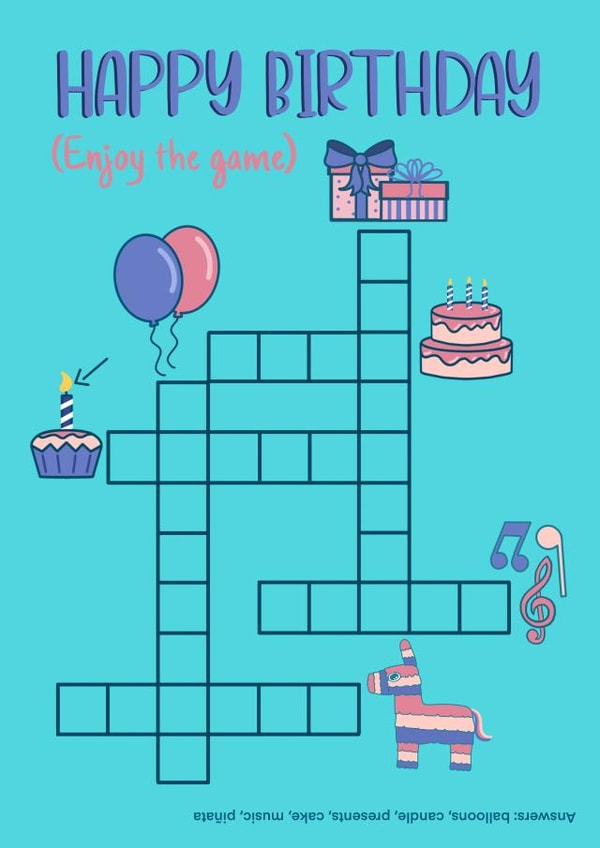 Happy birthday crossword game created by Spring of colors
