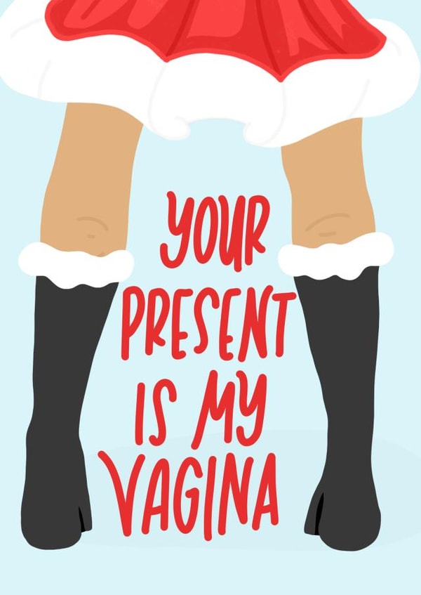 Rude Christmas Card - Vagina created by Sleazy Greetings