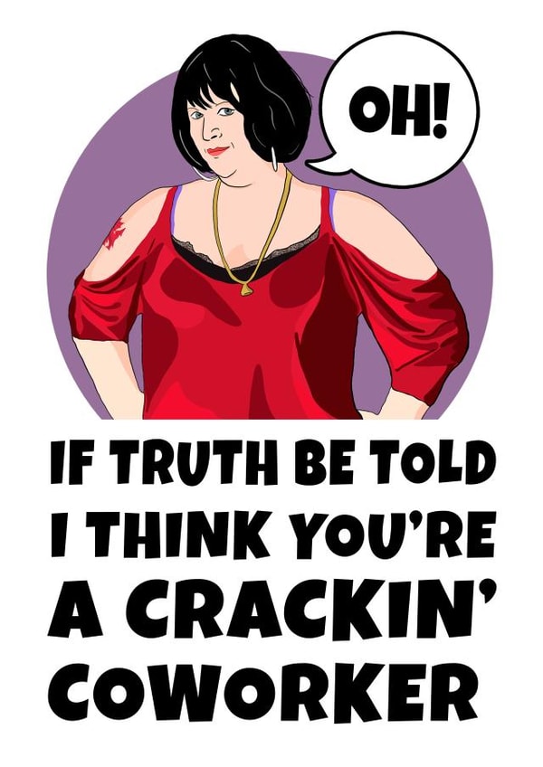Nessa inspired Gavin and Stacey Crackin' Coworker Card created by Hint of Sarcasm