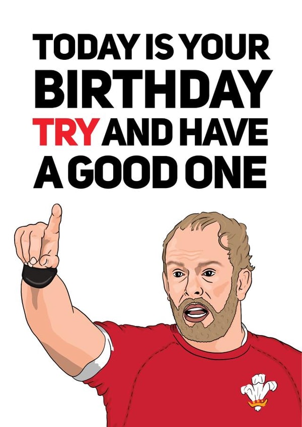 Allun says Rugby Try and have a good Birthday created by Bubble&Cheek