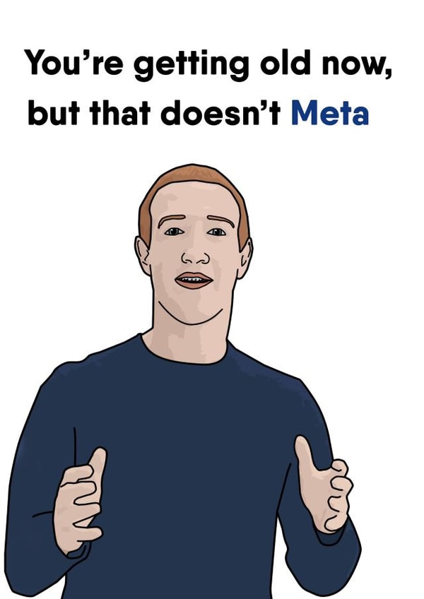 Meta Funny Birthday Card created by Daft as Duck