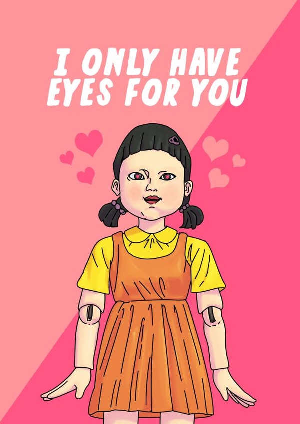 Squid Game Anniversary Card Valentine Card created by Jude Patla 