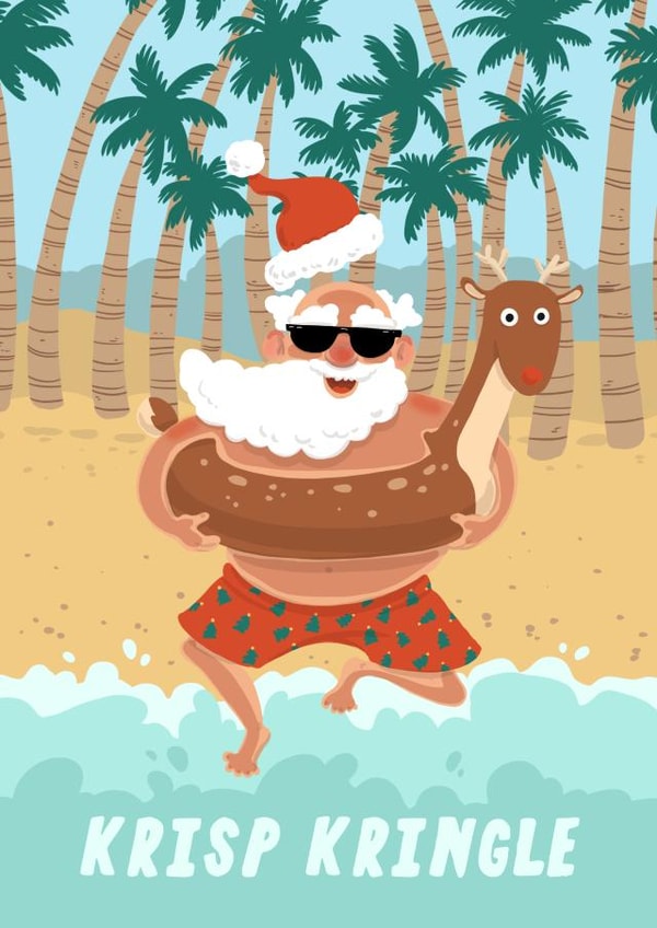 Kris Kringle Funny Christmas Card created by Jude Patla 