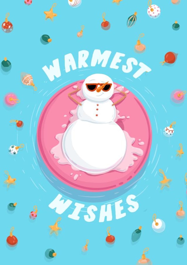 Warmest Wishes Cute Christmas Card created by Jude Patla