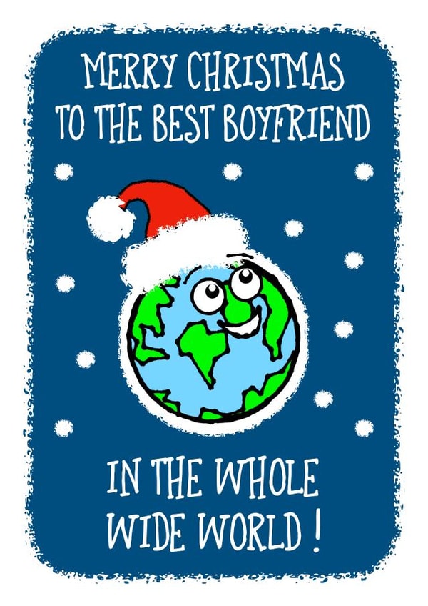 Best boyfriend in the world Christmas card created by Adam Regester