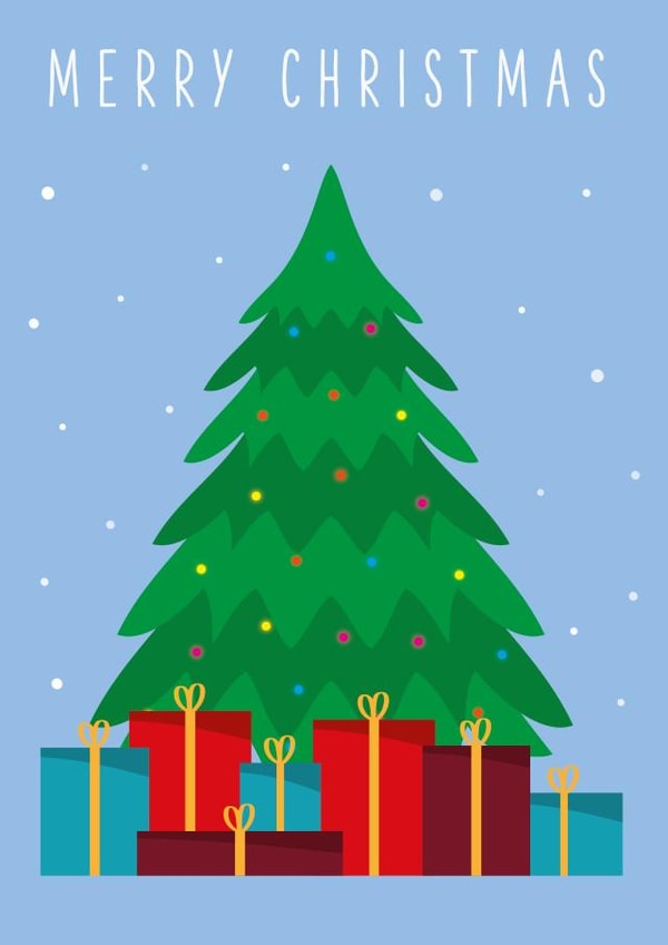 Cute Christmas Tree and Presents Card created by davewdesign