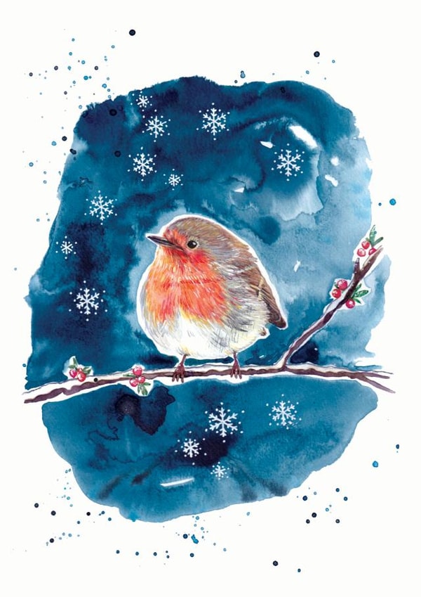 A Watercolour Robin created by Alice Johnson Artwork